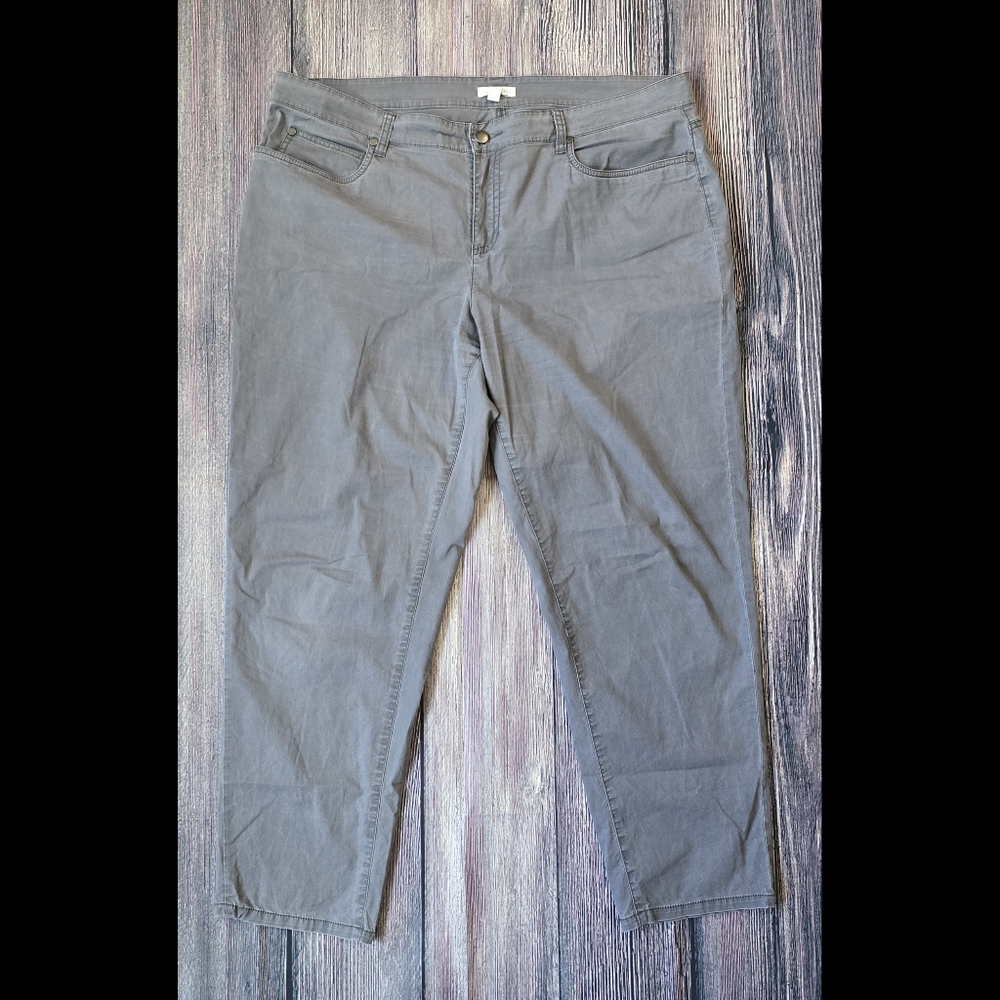 Eileen Fisher Organic Cotton Gray Khaki Pants